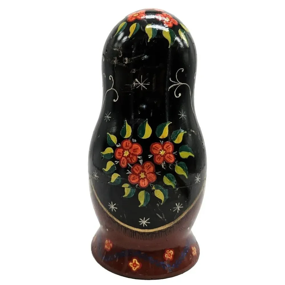 HAND‎ PAINTED Russian Nesting Dolls Three layers *DOG CHEWED